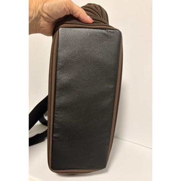 Bam Bags Unisex Nylon Zippered Purse Crossbody Tote Bag Brown - Picture 8 of 10